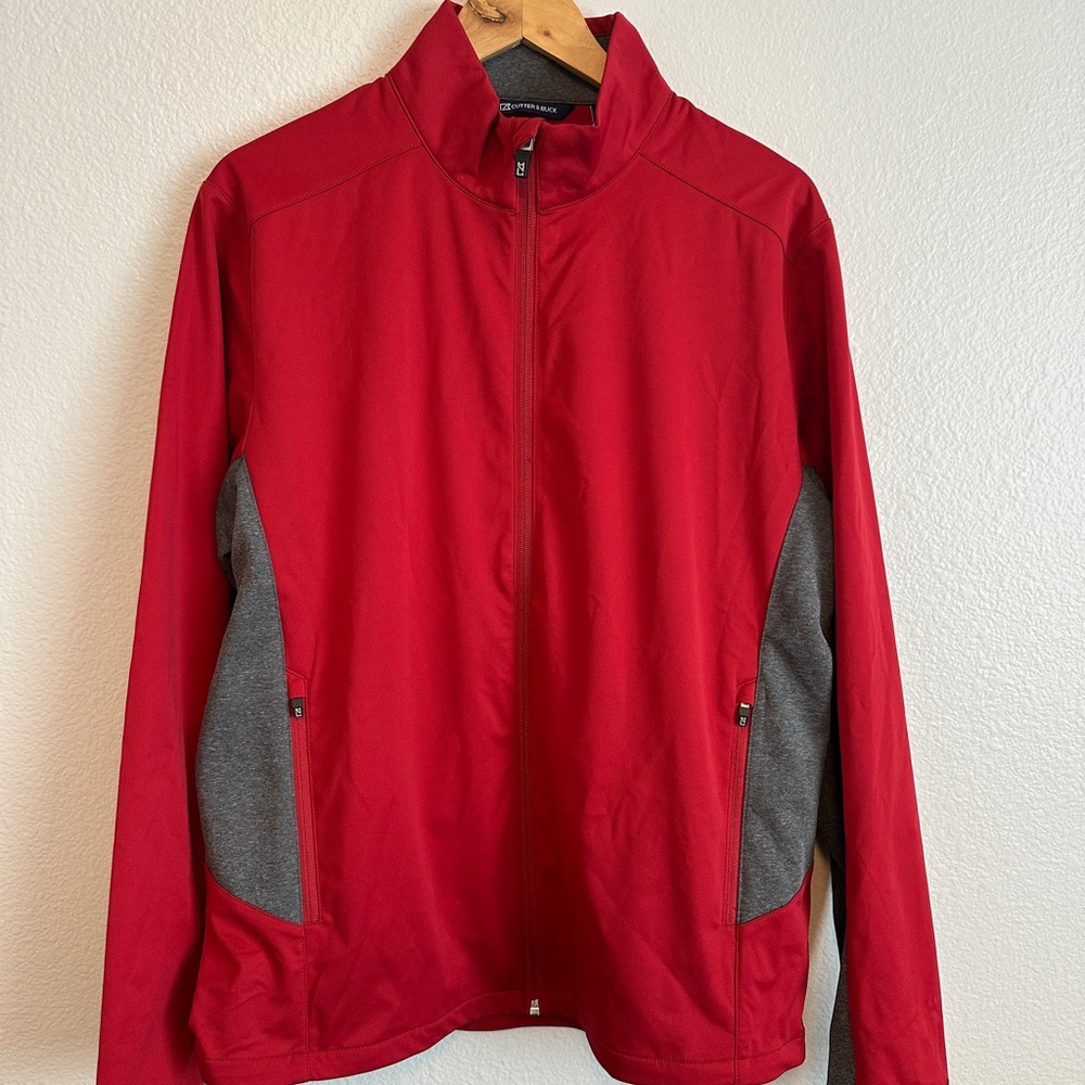 Cutter & Buck Men's Red and Gray Lightweight Jacket